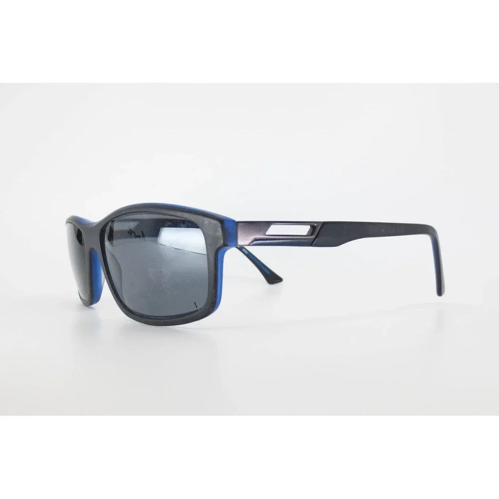 Shaquille O'Neal Zyloware 172 Sunglasses Black Blue Rectangular Sporty Mens 145
